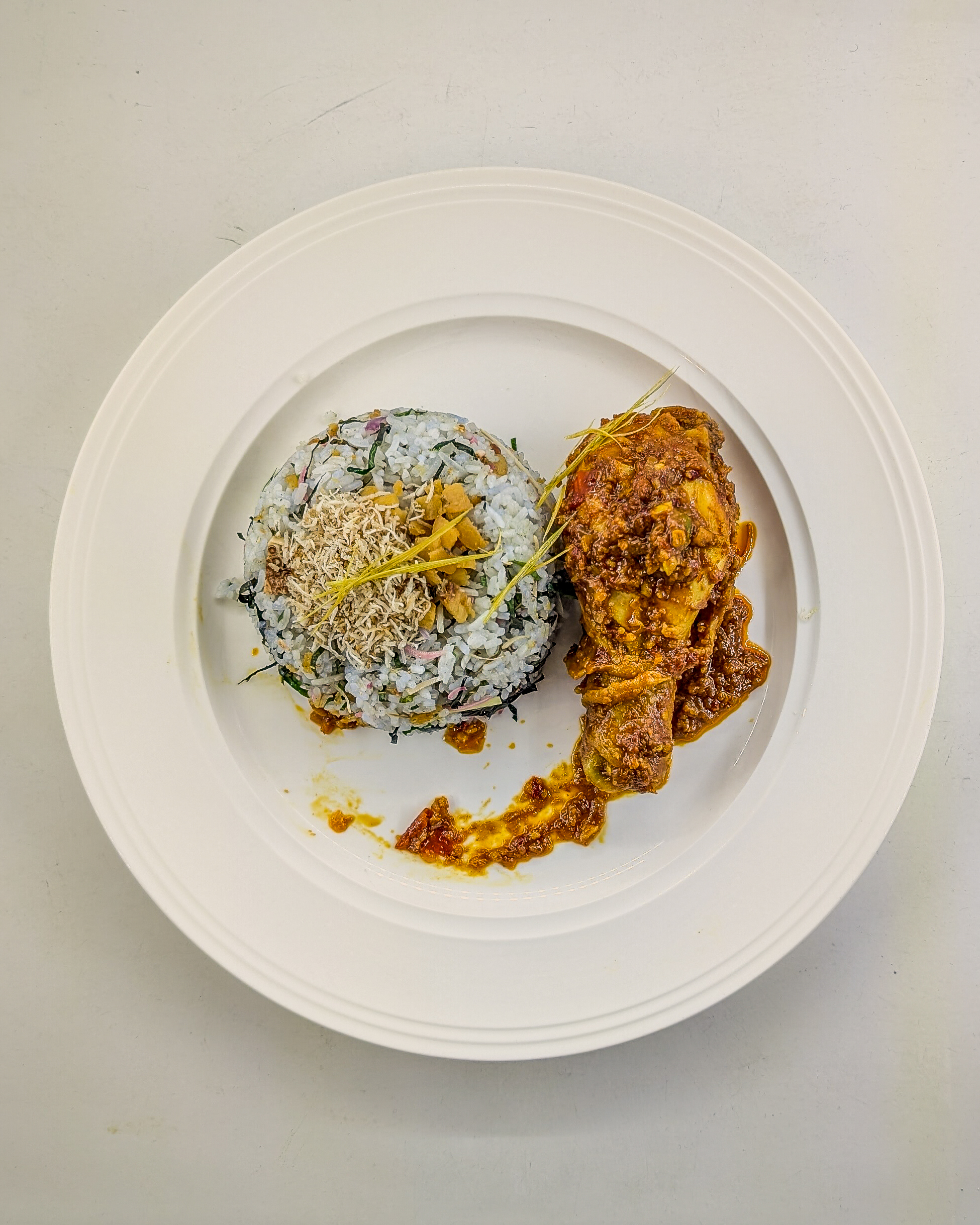 Nasi Kerabu with Spiced Chicken – A Colourful Malaysian Heritage on a Plate